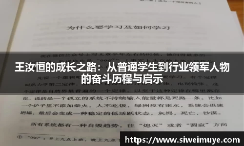 王汝恒的成长之路：从普通学生到行业领军人物的奋斗历程与启示